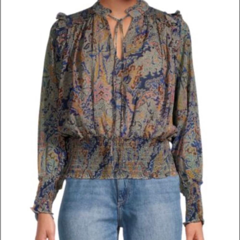 Elan Multicolor Paisley Blouse